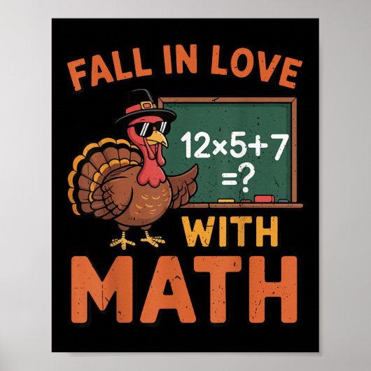 Fall In Love With Math 67 Turkey Math Teacher Than ポスター (正面)