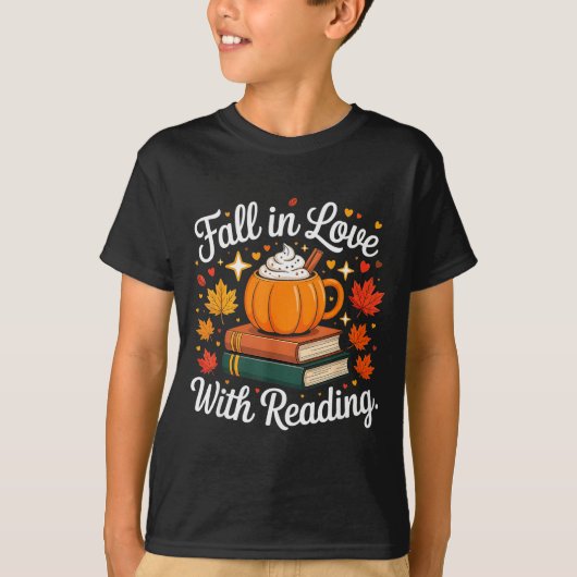 Fall In Love With Reading Autumn Pumpkin Mug Book  Tシャツ (正面)