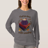 Fall In Love With Reading- Pumpkin - Autumn Leaves Tシャツ (正面)