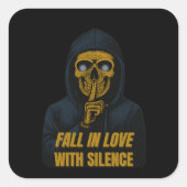 Fall in Love with Silence – Skeleton Hoodie  スクエアシール (正面)