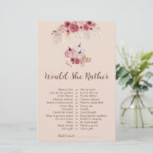 Fall In love Would She Rather Bridal Shower Game (スタンド正面)