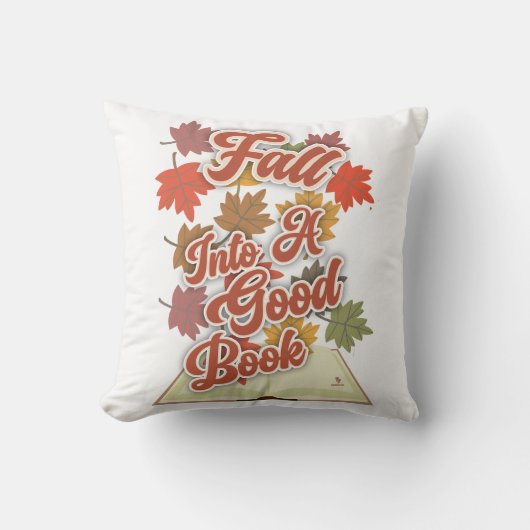 Fall Into A Good Book Autumn Reading Life クッション (正面)