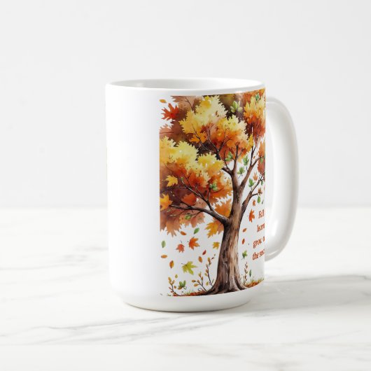 Fall Into Learning – Inspirational Autumn  コーヒーマグカップ (正面右)