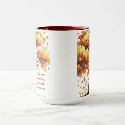Fall Into Learning – Inspirational Autumn マグカップ (中央)