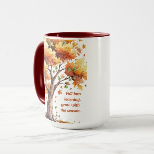 Fall Into Learning – Inspirational Autumn マグカップ (正面左)