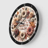 Fall Is My Favorite Color Autumn ラージ壁時計 (傾斜)