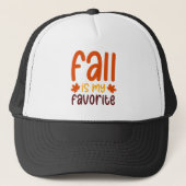 Fall Is My Favorite - Cozy Autumn Quote Design キャップ (正面)