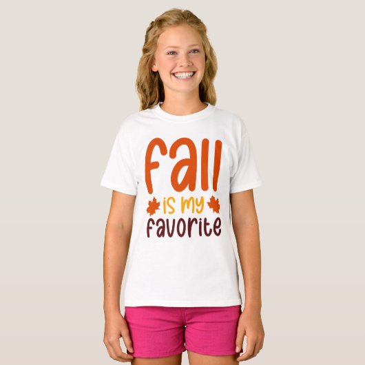Fall Is My Favorite - Cozy Autumn Quote Design Tシャツ (正面フル)