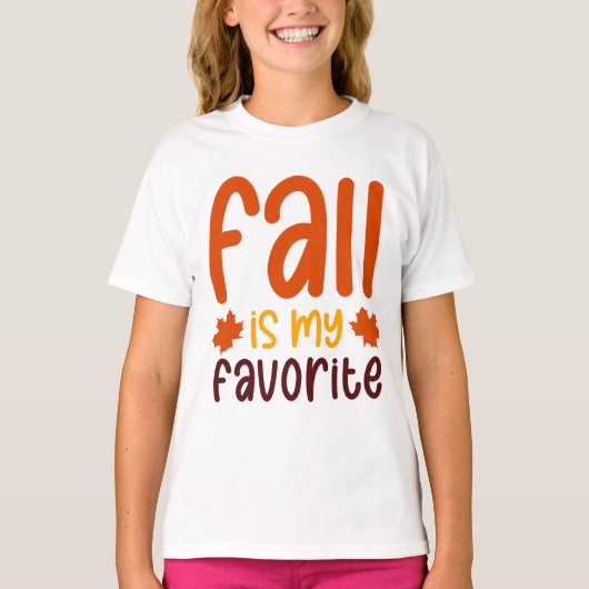 Fall Is My Favorite - Cozy Autumn Quote Design Tシャツ (正面)