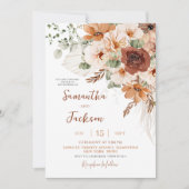 Fall Ivory Boho Wedding Invitation 招待状 (正面)