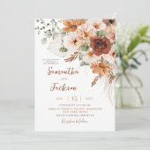 Fall Ivory Boho Wedding Invitation 招待状 (スタンド正面)