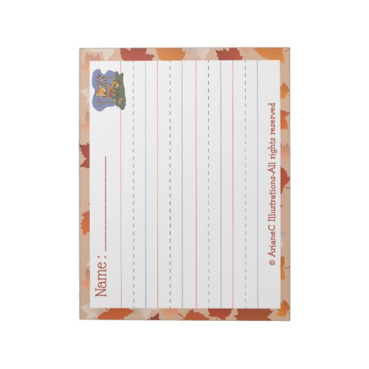 Fall Kid Handwriting Practice Notepad ノートパッド (回転)