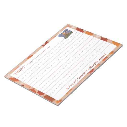 Fall Kid Handwriting Practice Notepad ノートパッド (アングル)