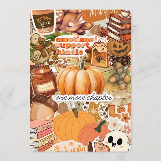 Fall Kindle Insert Autumn Cozy Bookish Gift シーズンカード (正面)