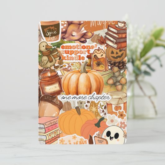 Fall Kindle Insert Autumn Cozy Bookish Gift シーズンカード (スタンド正面)