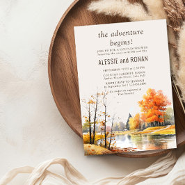 Fall Lake Adventure Begins Couples Shower 招待状
