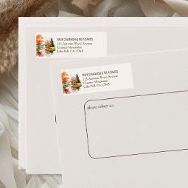 Fall Lake Neutral Woodsy Return Address Label ラベル