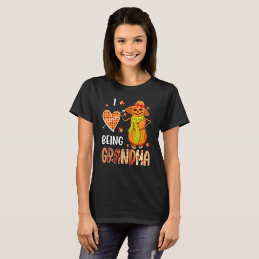 Fall Leaf Grandma Pumpkin Snowman Thanksgiving Aut Tシャツ (正面フル)