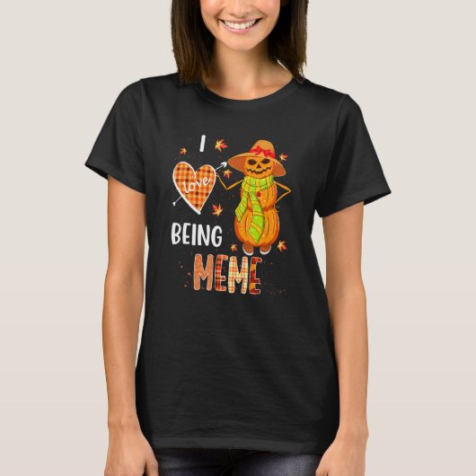 Fall Leaf Meme Pumpkin Snowman Thanksgiving Autumn Tシャツ (正面)