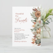 Fall Leave Thanksgiving Dinner Rustic Pumpkin  招待状 (スタンド正面)