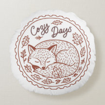 Fall Leaves Autumn Nature Round Pillow