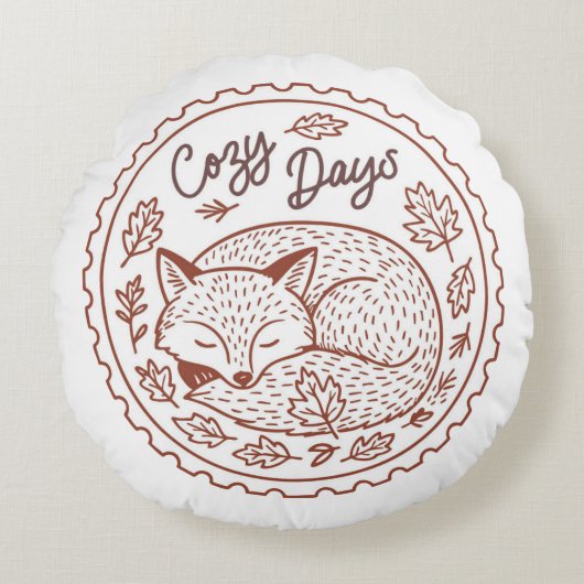 Fall Leaves Autumn Nature Round Pillow ラウンドクッション (正面)