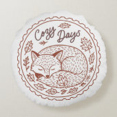 Fall Leaves Autumn Nature Round Pillow ラウンドクッション (裏面)