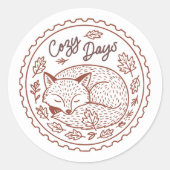 Fall Leaves Autumn Nature Sticker ラウンドシール (正面)