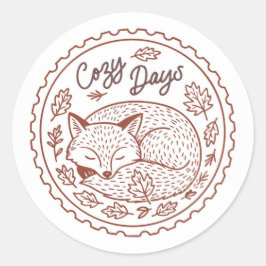 Fall Leaves Autumn Nature Sticker ラウンドシール