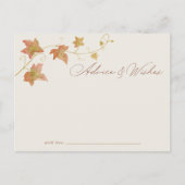 Fall Leaves Bridal Shower Advice Card ポストカード (正面)