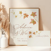 Fall Leaves Bridal Shower Advice Card ポストカード