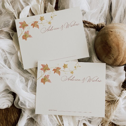 Fall Leaves Bridal Shower Advice Card ポストカード