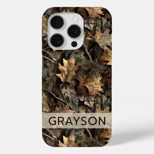 Fall Leaves Camouflage Personalized Case-Mate iPhoneケース (裏面)