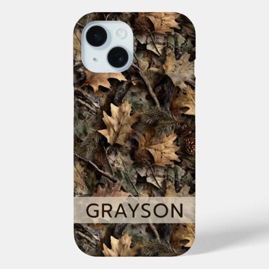 Fall Leaves Camouflage Personalized Case-Mate iPhoneケース (裏面)