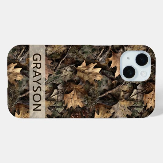 Fall Leaves Camouflage Personalized Case-Mate iPhoneケース (裏面 (横))
