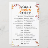 Fall Leaves Customisable Would She Rather Game (正面/裏面)