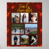 Fall Leaves Family Photo Collage Poster ポスター (正面)