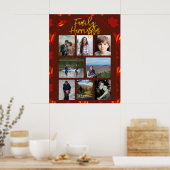 Fall Leaves Family Photo Collage Poster ポスター (キッチン)