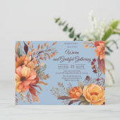 Fall Leaves Floral Thanksgiving Friendsgiving 招待状 (スタンド正面)
