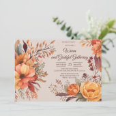 Fall Leaves Floral Thanksgiving Friendsgiving 招待状 (スタンド正面)