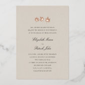 Fall Leaves Formal Modern Classic Wheat Wedding 箔招待状 (正面)