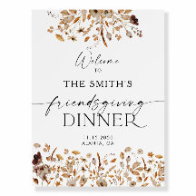 Fall Leaves Friendsgiving Dinner Foam Boards