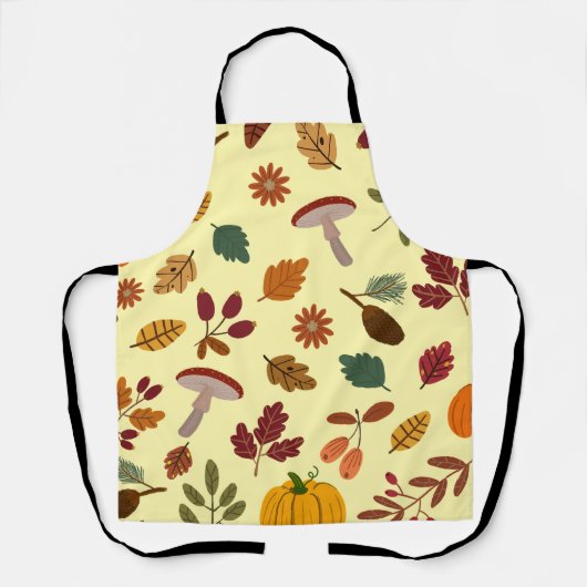 Fall Leaves & Harvest Pattern Apron エプロン (正面)