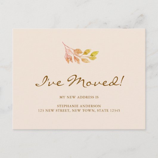 Fall Leaves I've Moved Moving 案内ポストカード (正面)