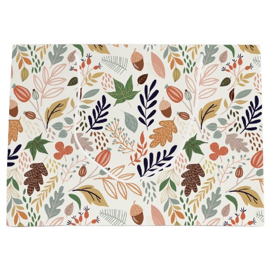 Fall Leaves Pattern ラージペーパーバッグ (正面)
