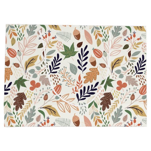 Fall Leaves Pattern ラージペーパーバッグ (裏面)
