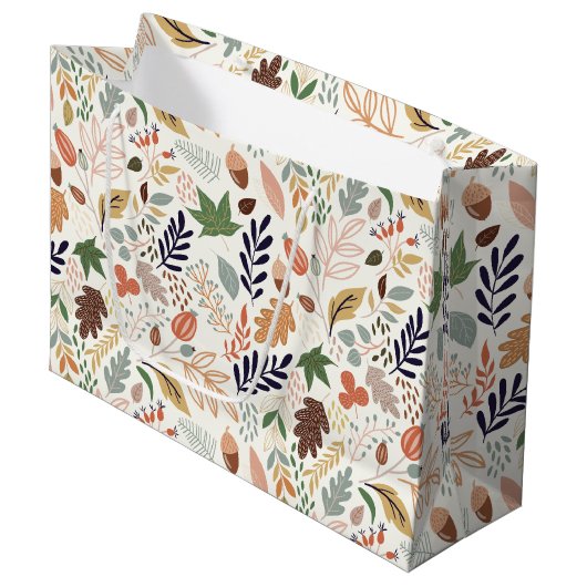 Fall Leaves Pattern ラージペーパーバッグ (正面アングル)