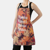 Fall Leaves Pumpkin Kisses & Harvest Wishes  エプロン (インサイチュ)