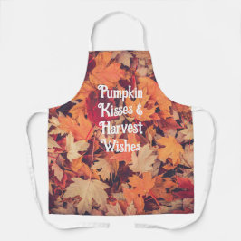 Fall Leaves Pumpkin Kisses & Harvest Wishes  エプロン