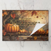 Fall Leaves & Pumpkins Thanksgiving Paper Placemat ペーパーパッド (折り畳み)